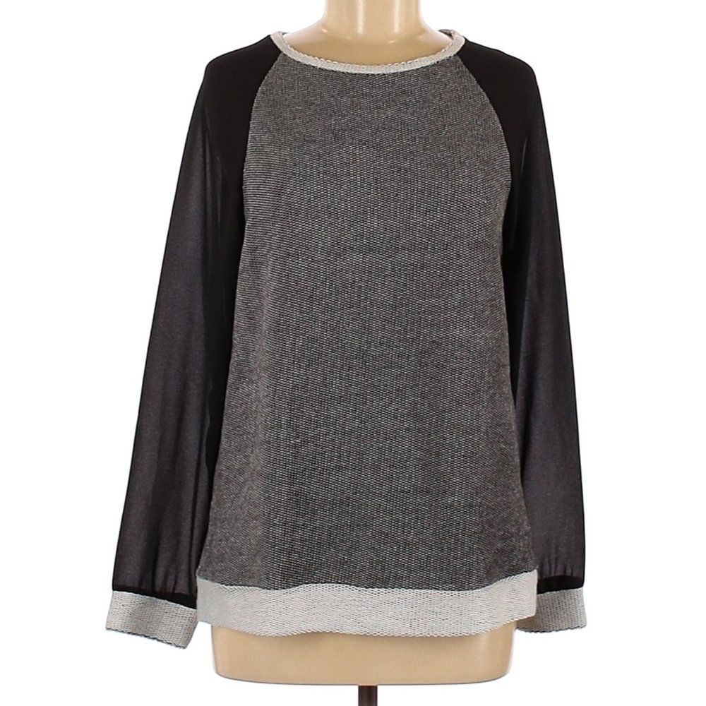 Sanctuary Sweatshirt/Sweater with sheer sleeve detail - Size M - Black and grey/